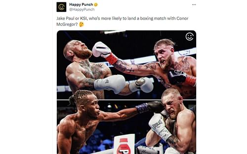 Happy Punch's tweet regarding the boxing match.