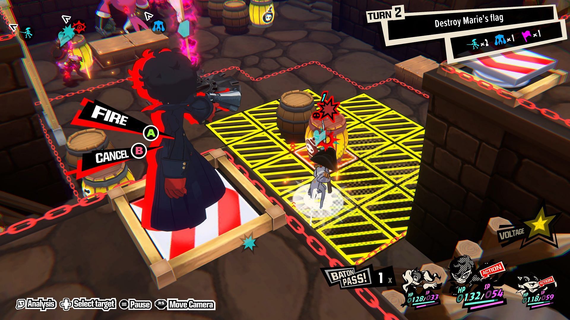 Make the most of the raised platforms (Image via Persona 5 Tactica)