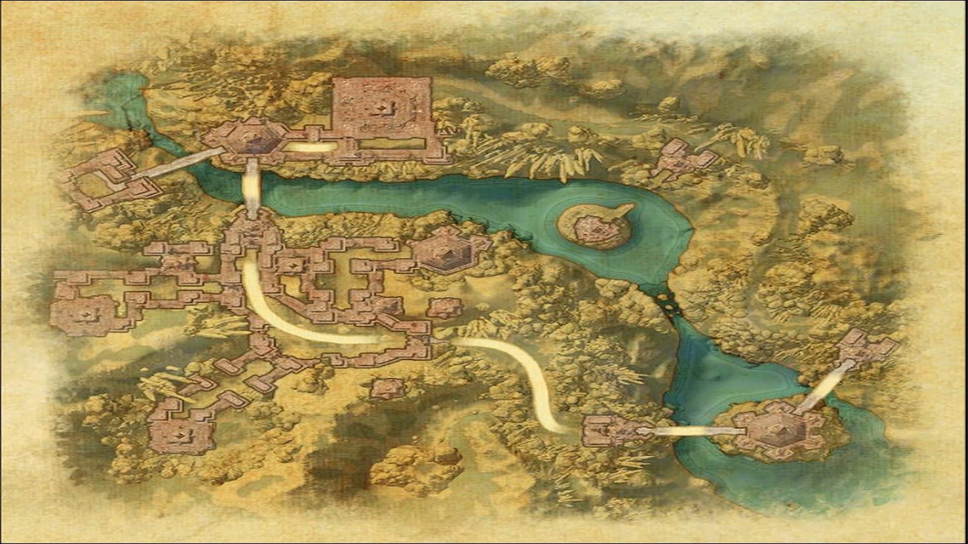 Map of the Scrivener&#039;s Hall dungeon in The Elder Scrolls Online (Image via ZeniMax Online Studios)