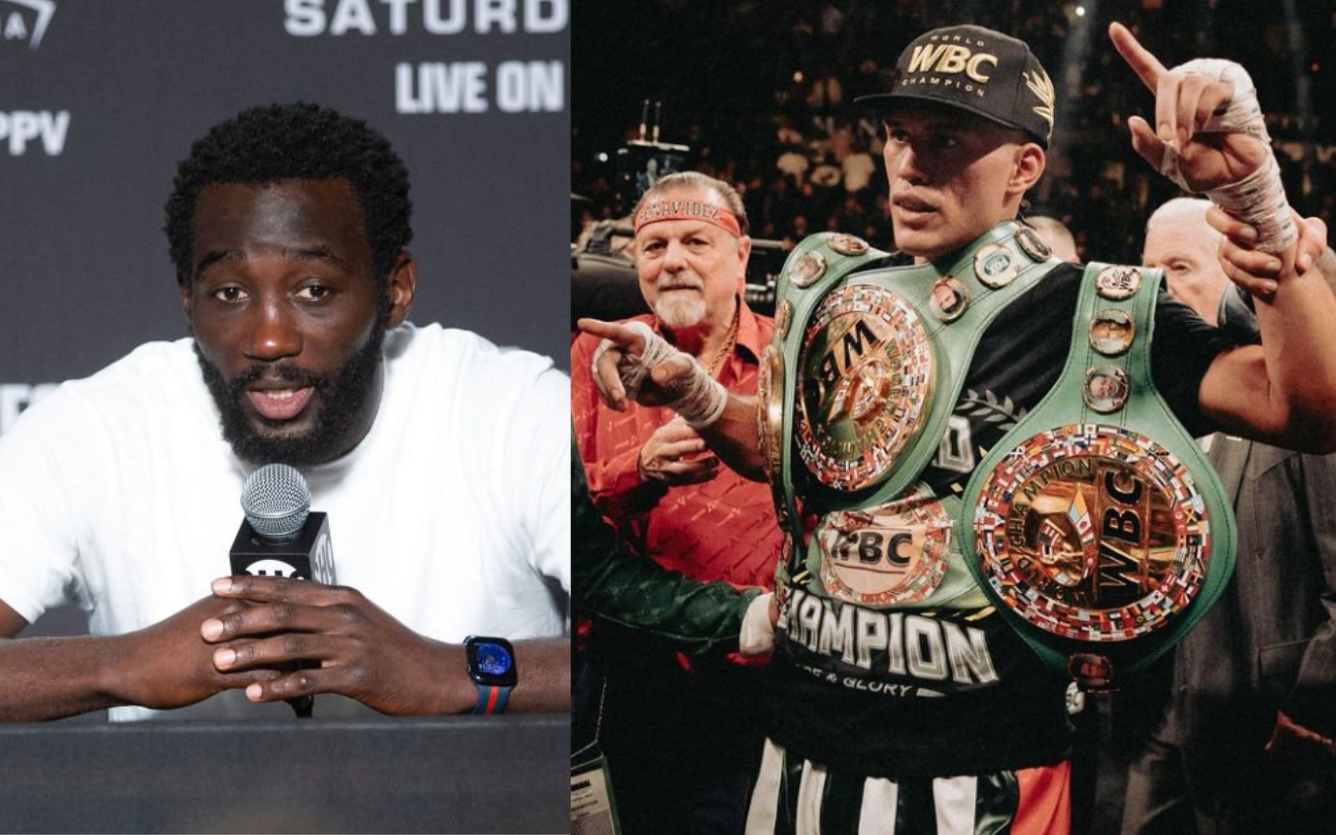 Terence Crawford (left) and David Benavidez (right) [Images Courtesy: @GettyImages]