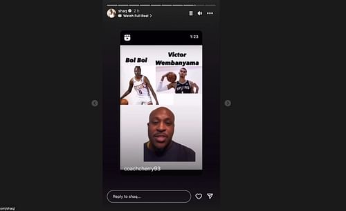 Shaquille O'Neal's Instagram Story
