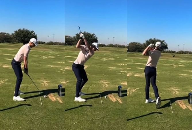 WATCH: Will Zalatoris practices his golf shots as he focuses on his injury comeback