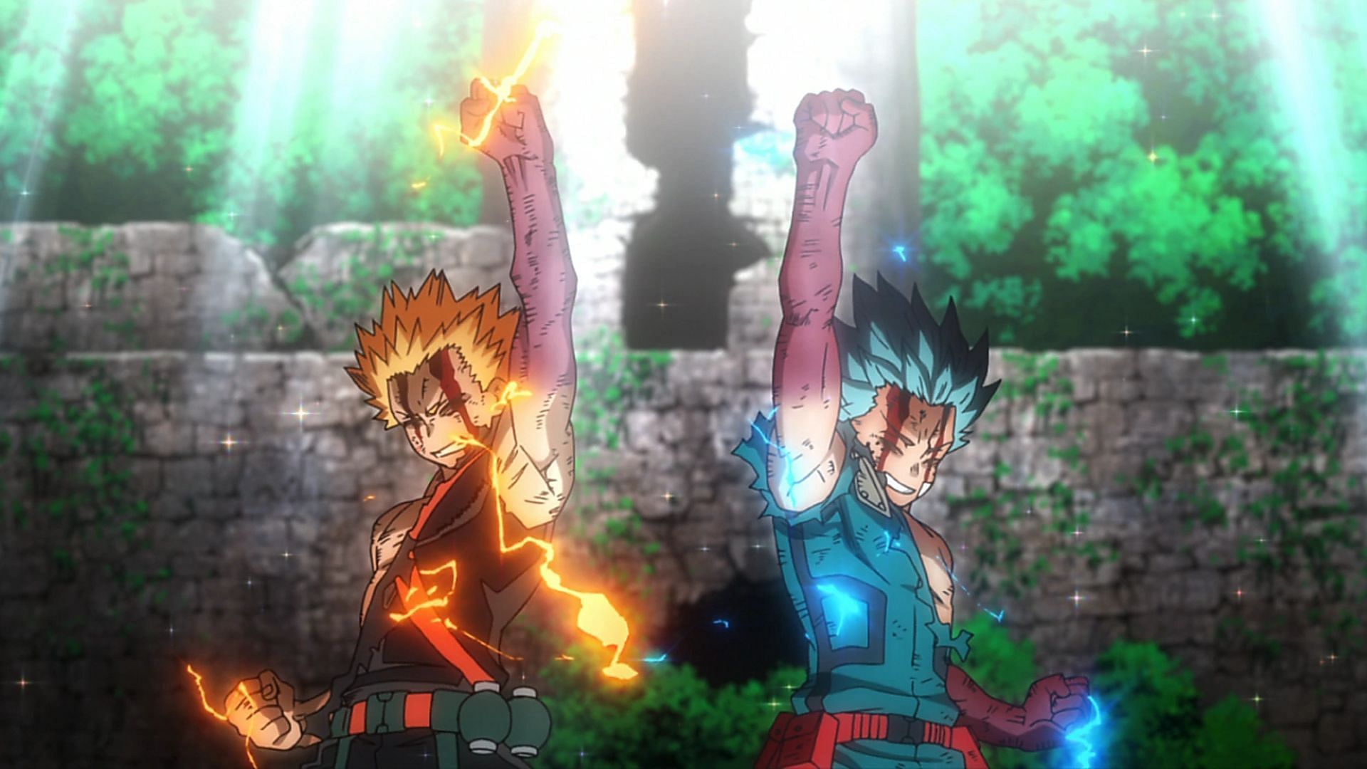 Deku and Bakugo in the movie (Image via Studio Bones)