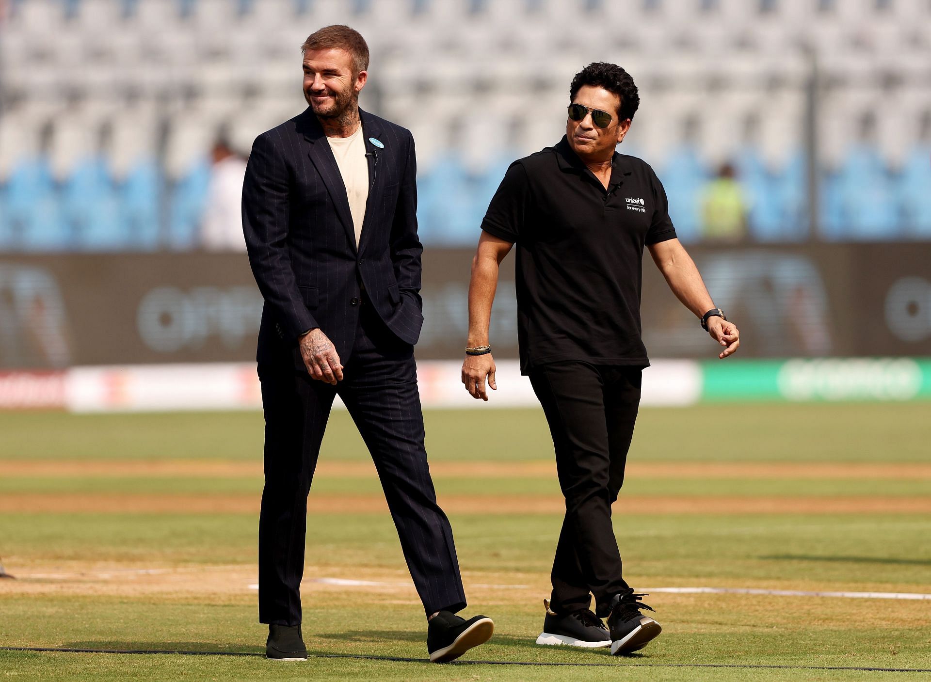 David Beckham and Sachin Tendulkar (via Getty Images)
