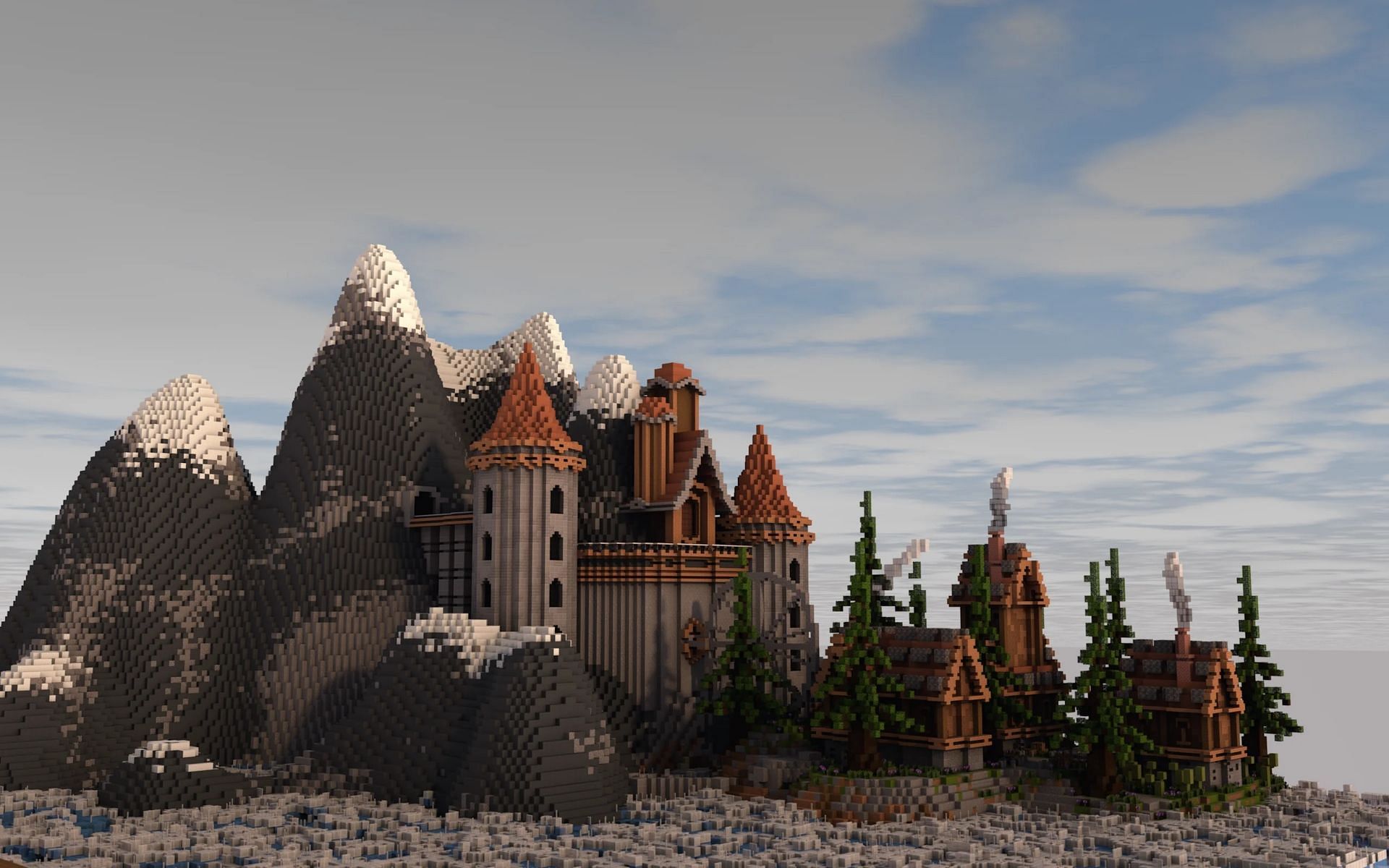 For those who want to get away from the world and have the ultimate protection, this castle is a great choice (Image via Planet Minecraft)