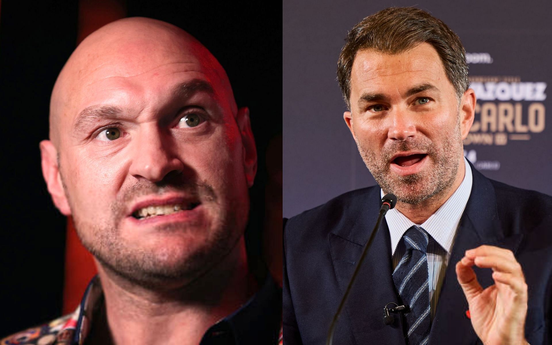Tyson Fury (left) and Eddie Hearn (right) [Images Courtesy: @GettyImages]