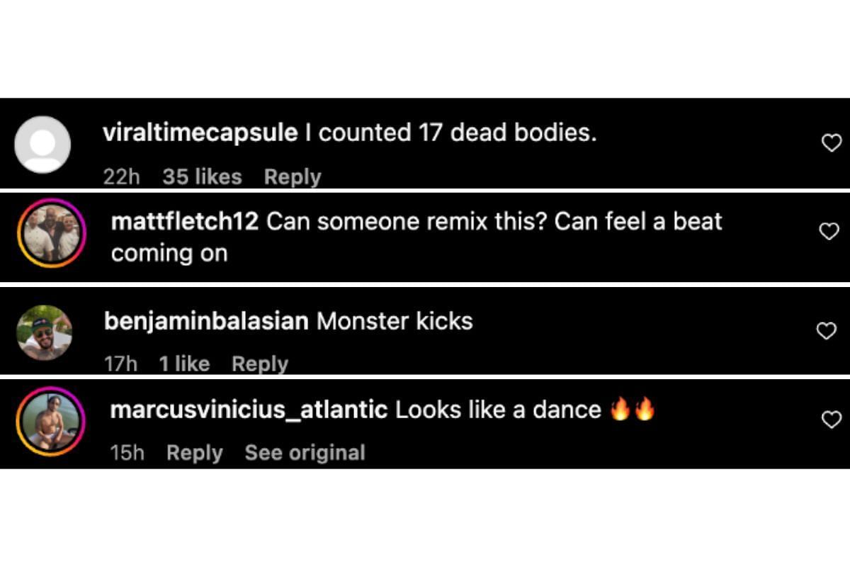 Screenshot of fans&#039; comments