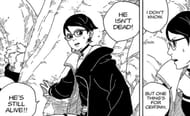 Sarada checking Soegi's Divine Tree (Image via Shueisha)