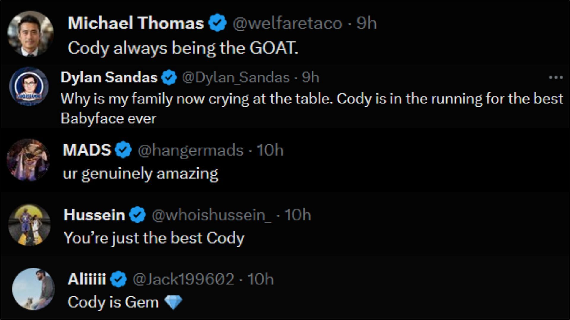 Fans were moved by Cody&#039;s actions.