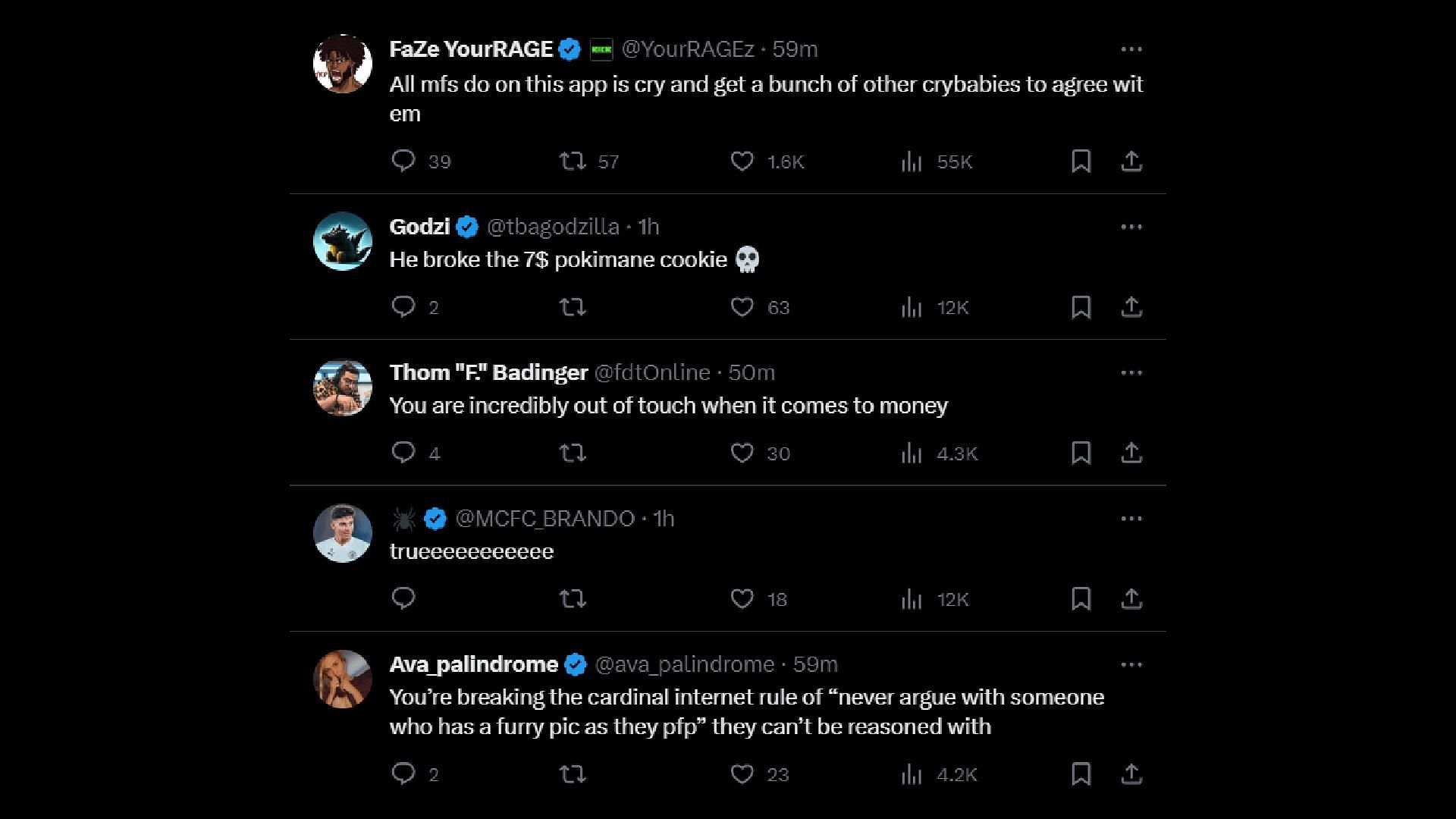 More prominent reactions to F&eacute;lix&#039;s reply (Image via xQc/X)