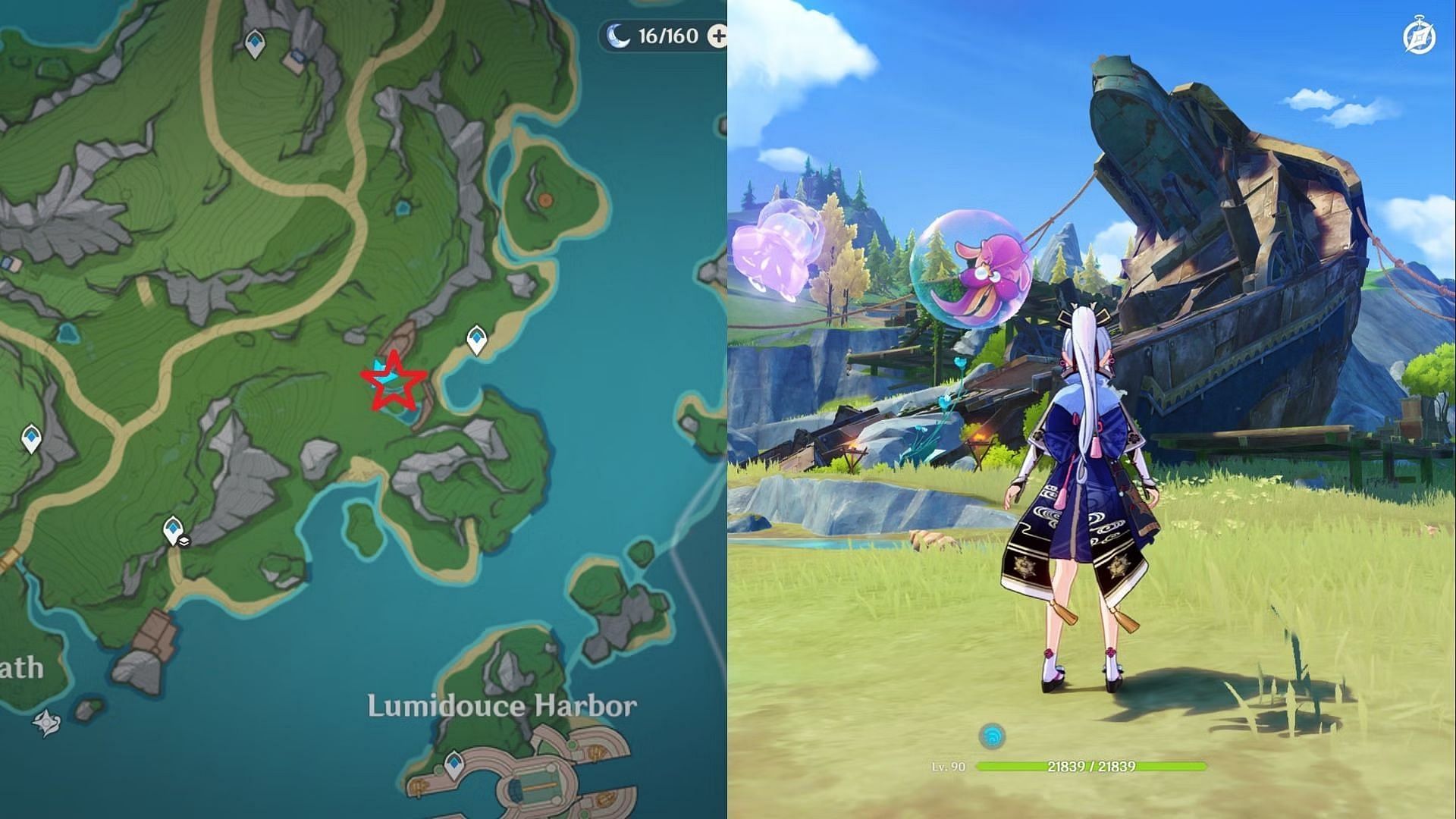 Shipwreck location (Image via HoYoverse)