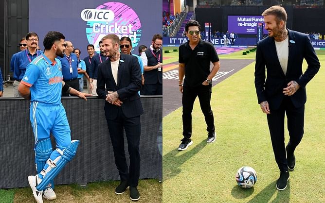 CWC 2023 : डेविड बेकहम को देख फुटबॉलर बने विराट कोहली, सामने आया दोनों दिग्गजों का जबरदस्त वीडियो