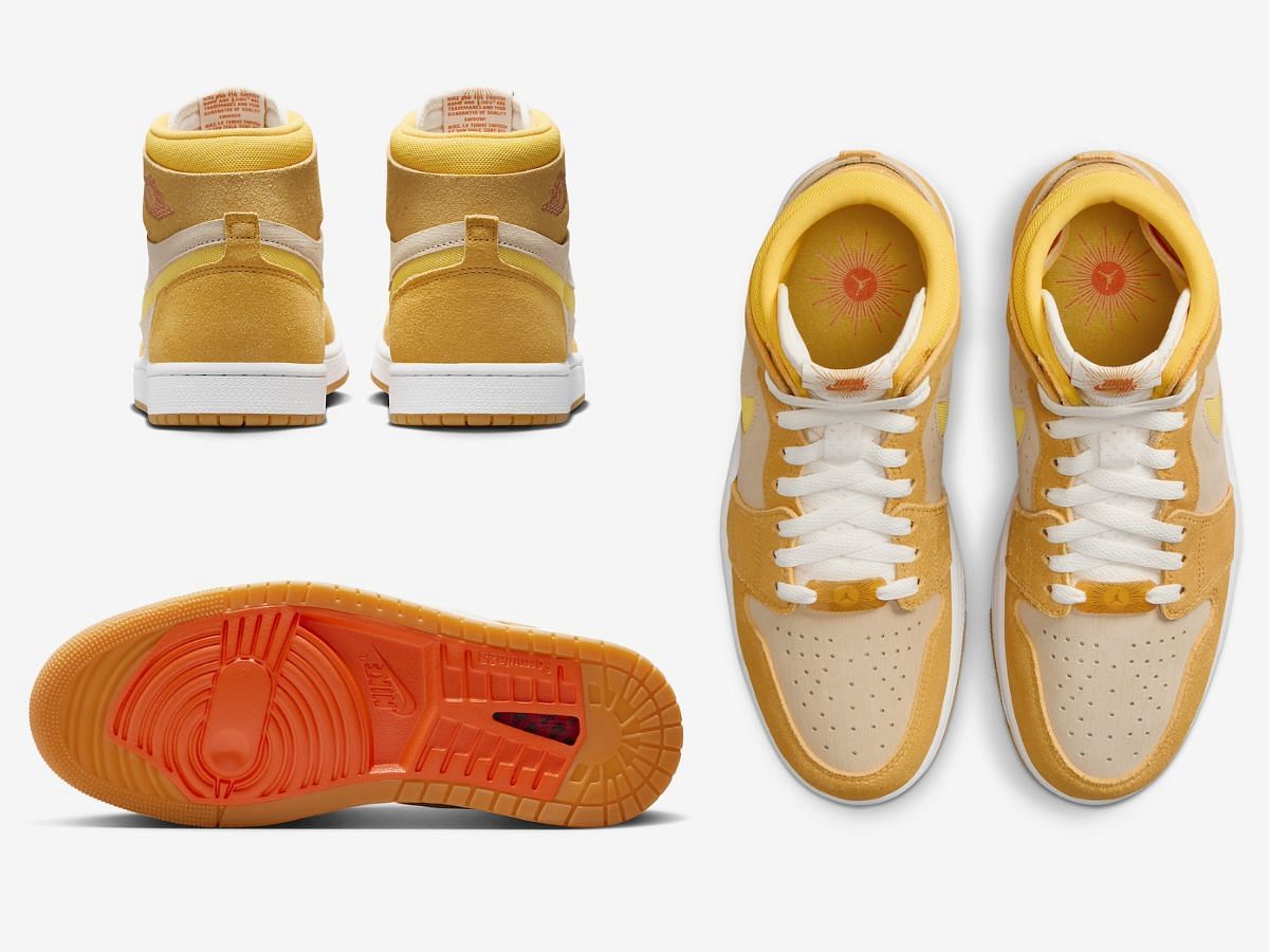 Air Jordan 1 Zoom CMFT 2 &ldquo;Yellow Ochre&rdquo; sneakers (Image via Sneaker News)