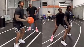 "Better than his rap career" - Moneybagg Yo's 3-point shooting skills leave NBA fans buzzing