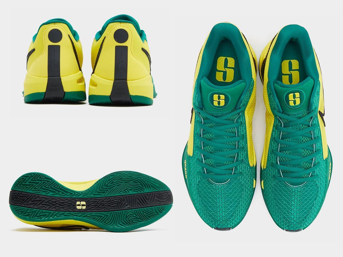 Nike Sabrina 1 &ldquo;Oregon Ducks&rdquo; sneakers (Image via Sneaker News)