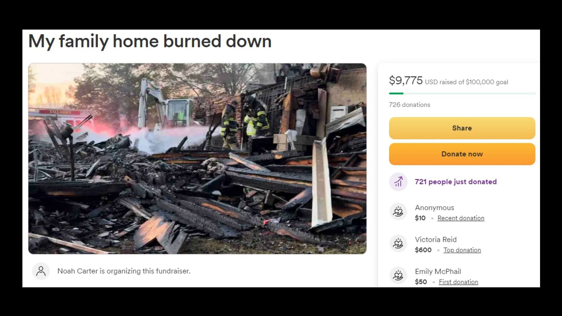 A glimpse of the GoFundMe page (Image via GoFundMe)