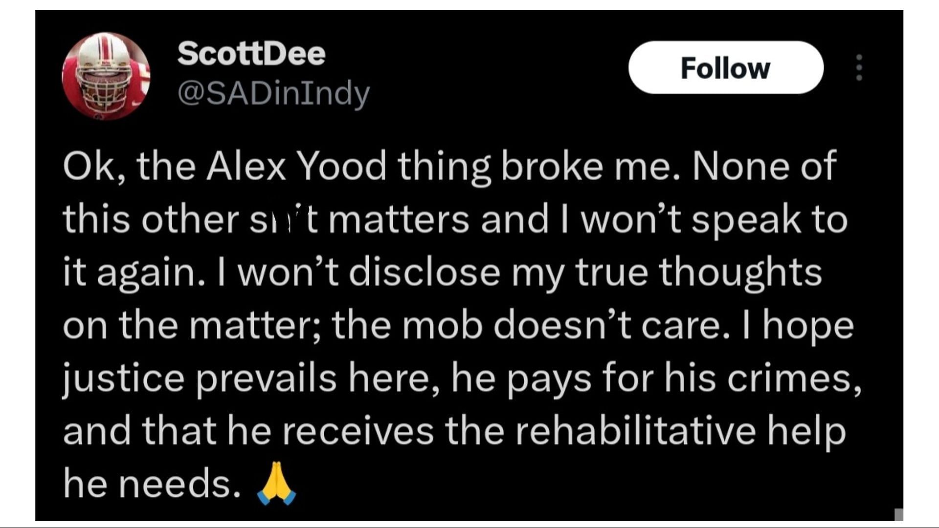 Alex Yood has been fired after the allegations came up (Image via ScottDee/X)