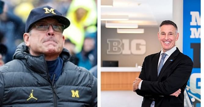 CFB insider drops timeline for Jim Harbaugh's suspension as Big Ten Commish Tony Petitti reportedly makes move