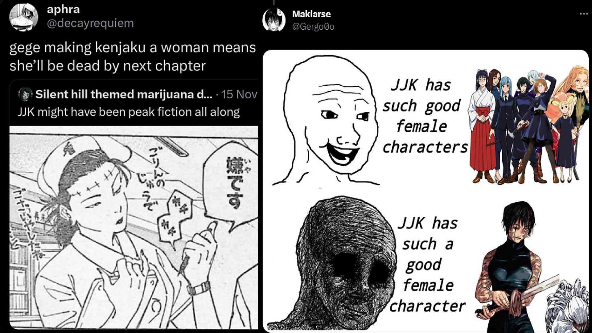 Jujutsu Kaisen anime debates give rise to memes (Screenshots via X)