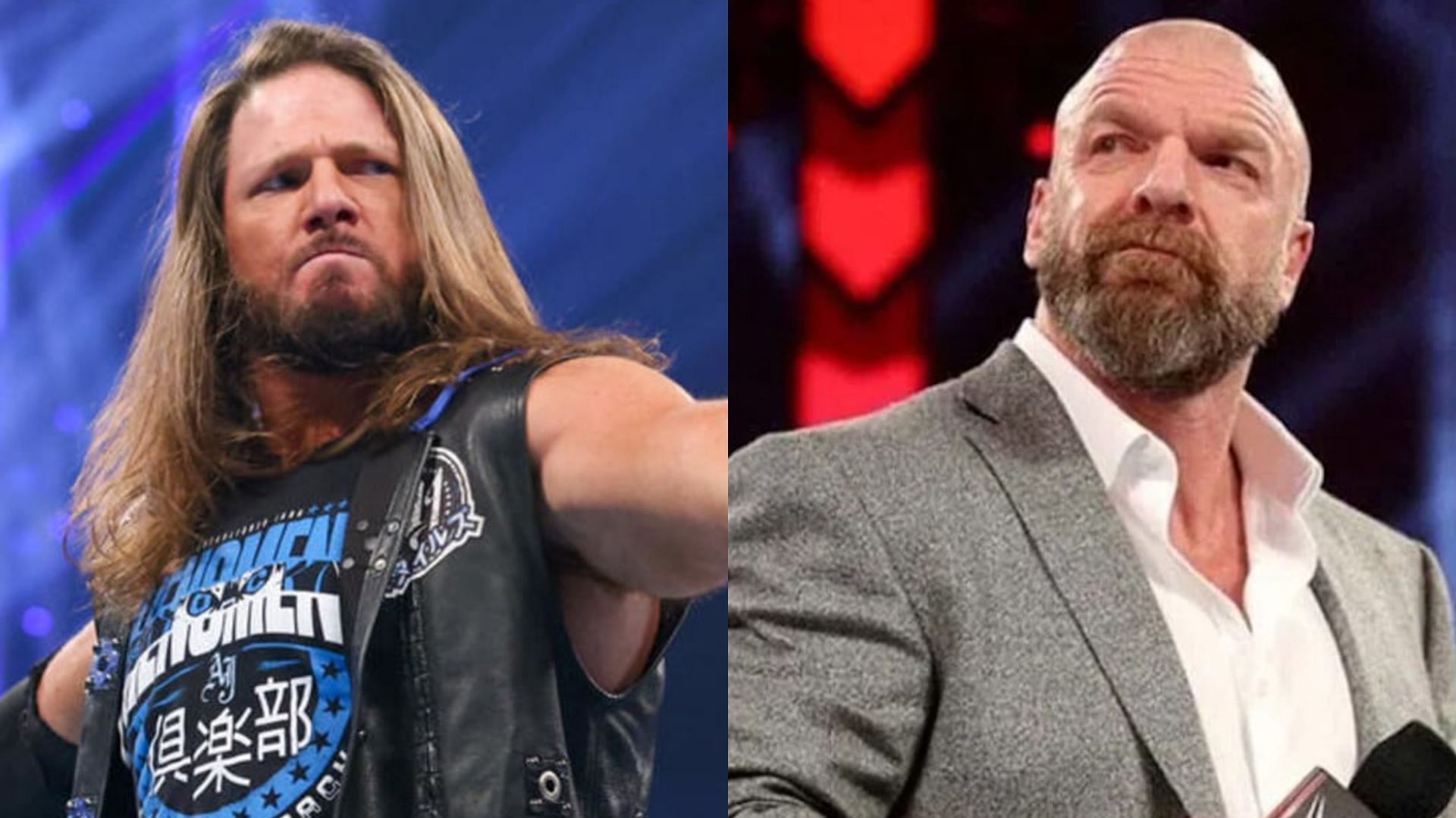 AJ Styles(left); Triple H(right)