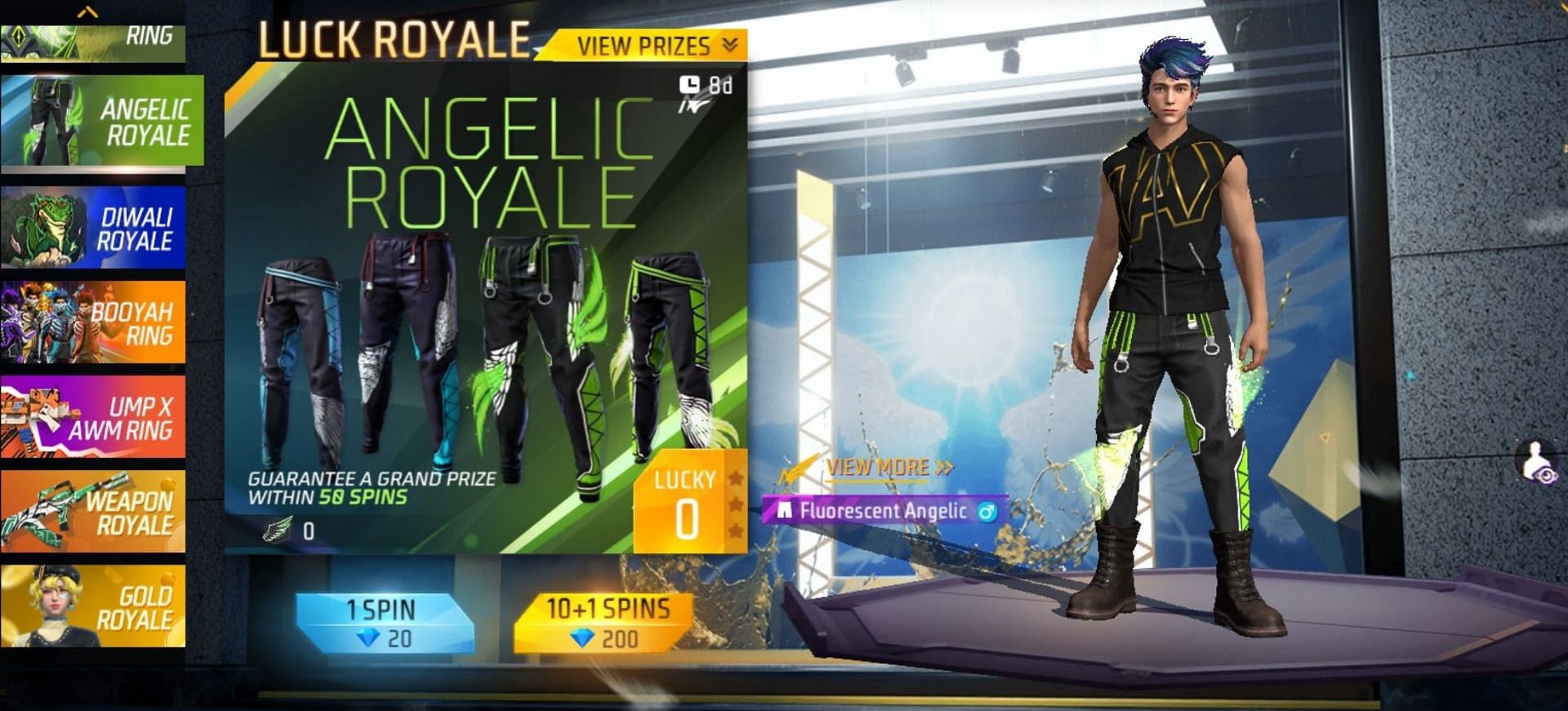 Select the desired Luck Royale (Image via Garena)