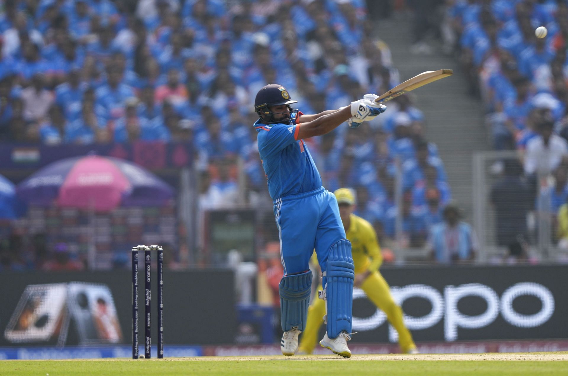 Rohit Sharma smashed four fours and three sixes during his innings. [P/C: AP]