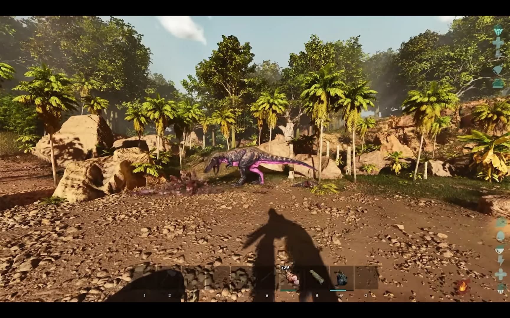 Rex can be spotted near most riverbanks and shores in Ark Survival Ascended (Image via Studio Wildcard)