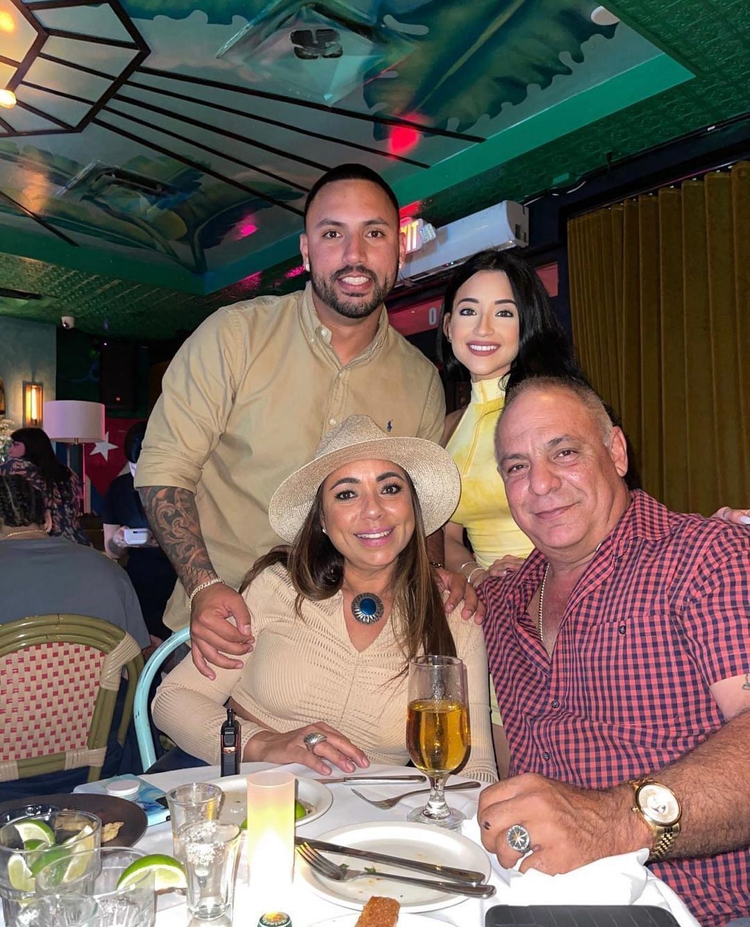 Nestor Cortes Jr. with his fiance, mother and father Source: Nestor Cortes Jr. &lsquo;s official Instagram handle @nestorcortes12