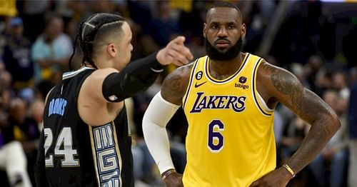 Former Memphis Grizzlies wing Dillon Brooks and LA Lakers superstar forward LeBron James