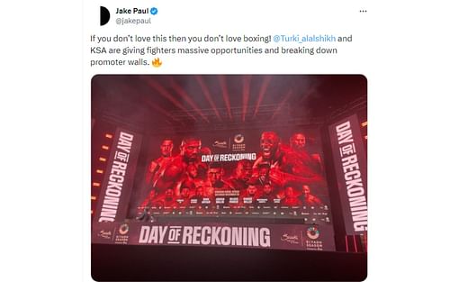 Tweet regarding 'Day of Reckoning' boxing event