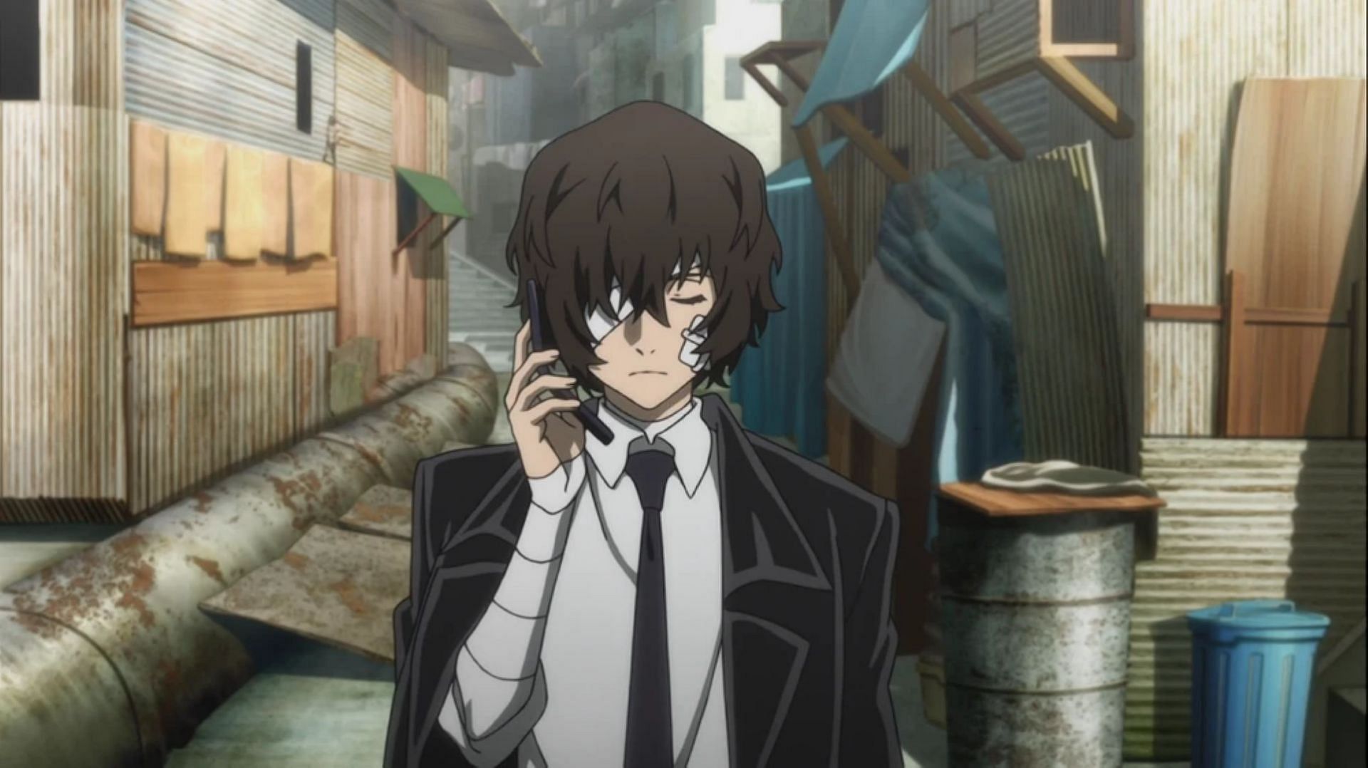 Dazai recovering from one of his many fights. (Image via Studio Bones)