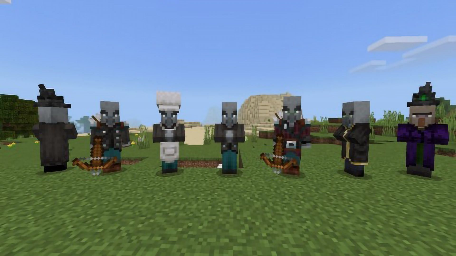 Introducing different villagers and illagers in a variety of roles (Image via mcpedl.com)