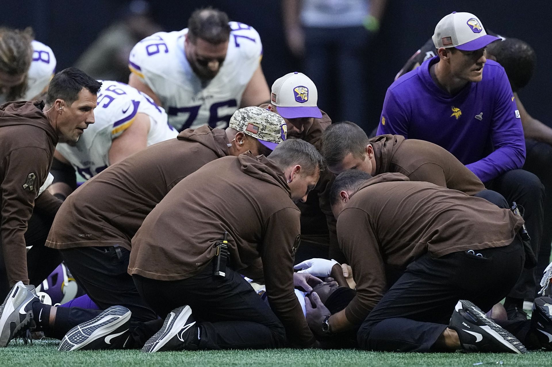 The trainers check on KJ Osborn