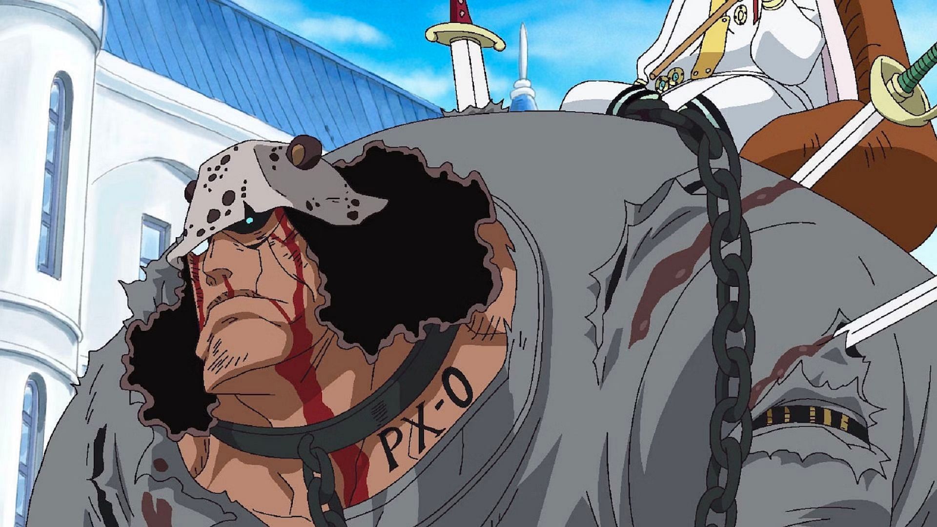 Kuma&#039;s struggles as shown in One Piece (Image via Toei Animation)