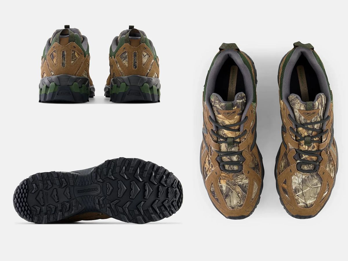Overview of New Balance 610 &ldquo;Realtree&rdquo; sneakers (Image via Sneaker News)