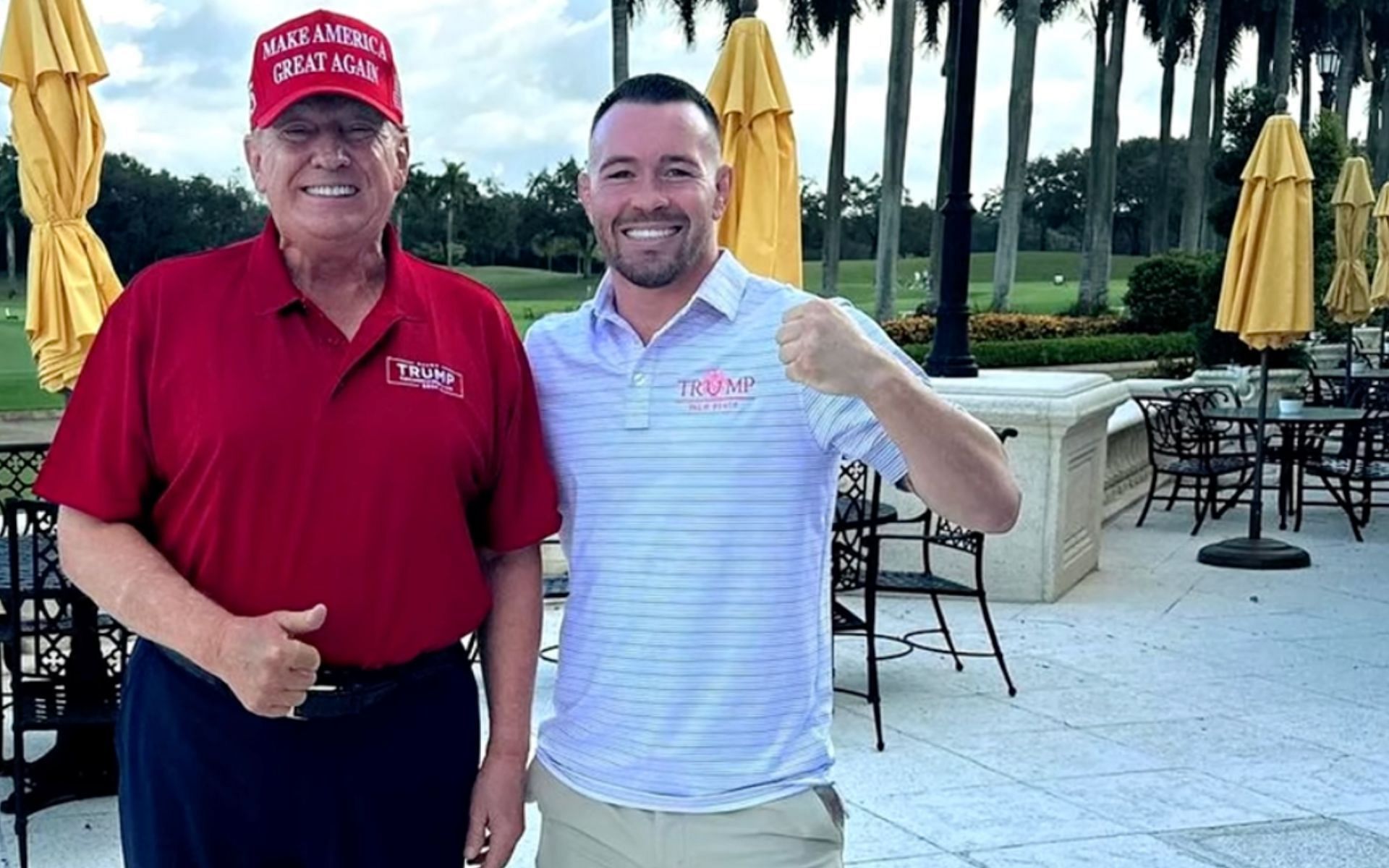 Donald Trump (left) and Colby Covington (right) [Photo Courtesy of ESPN MMA on YouTube]