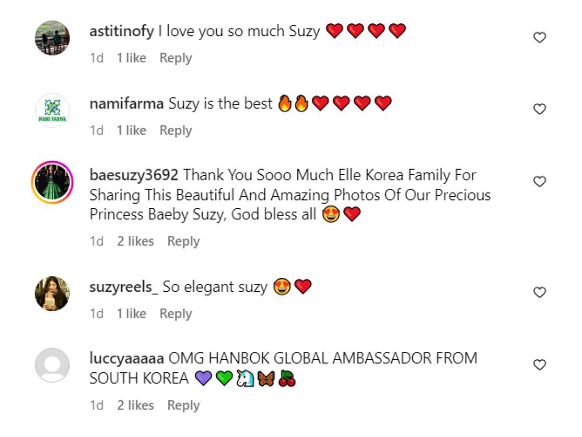 Fan comments (Image via Instagram/@ellekorea)