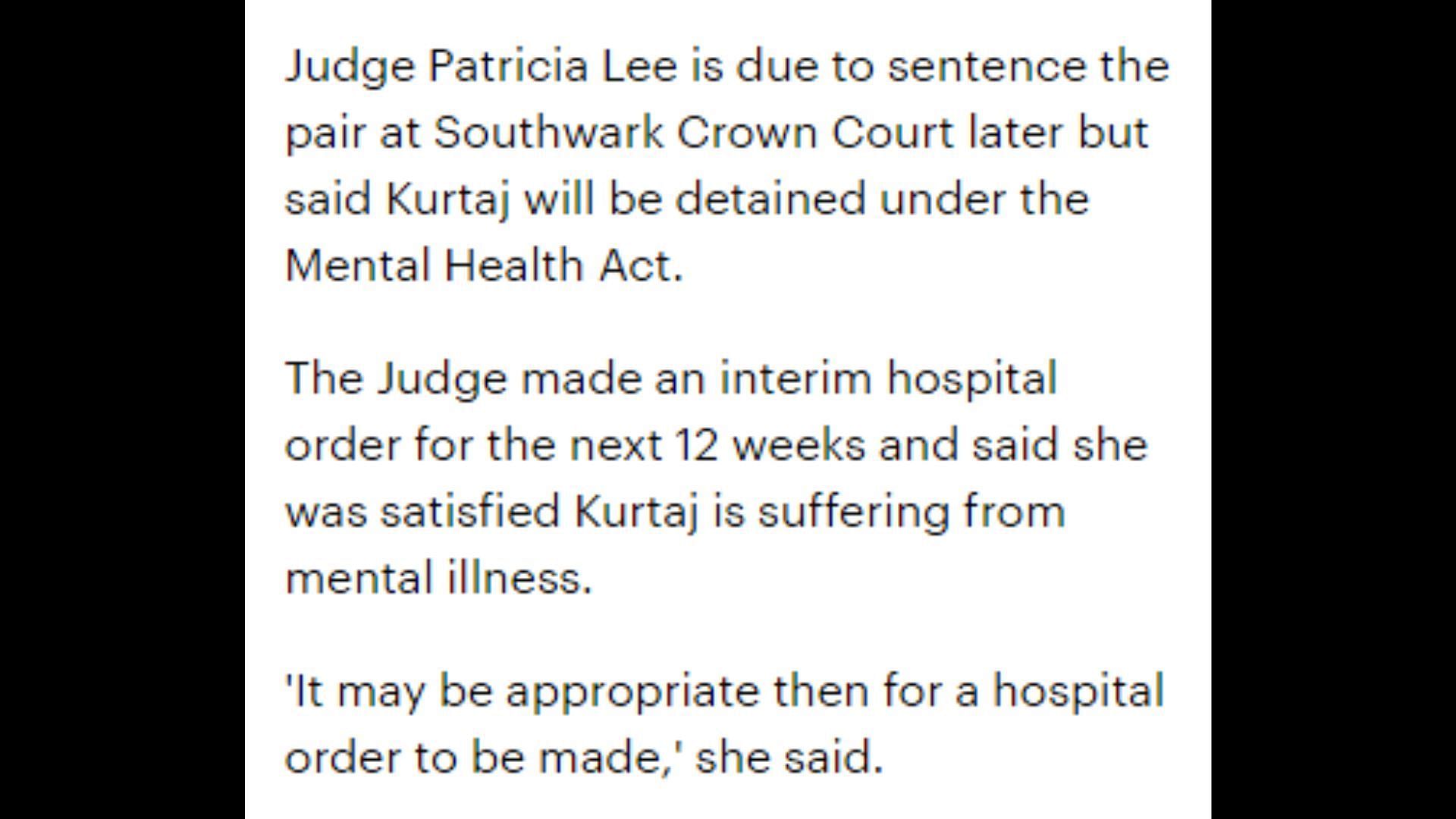 More information from Arion Kurtaj&#039;s hearing today (Image via dailymail.co.uk)