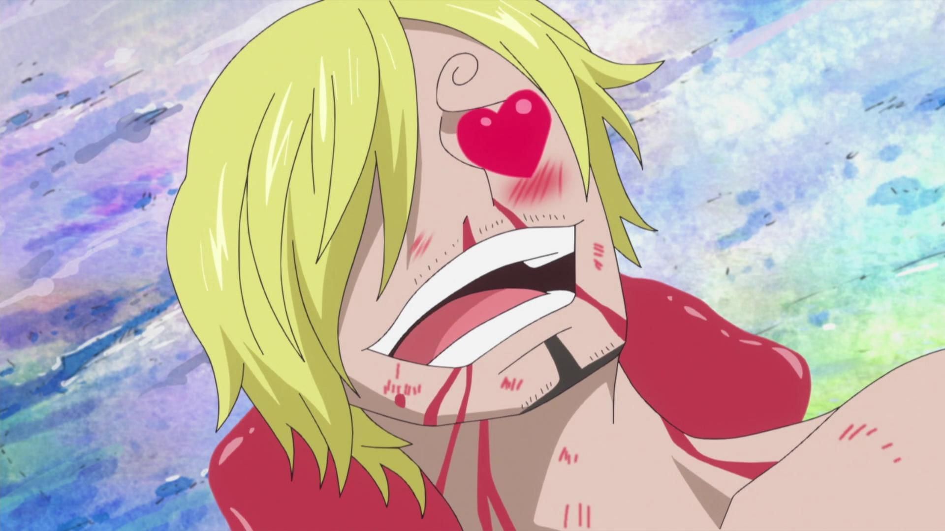 Sanji Nose bleeding at the Fishman Island (Image via Toei Animation)