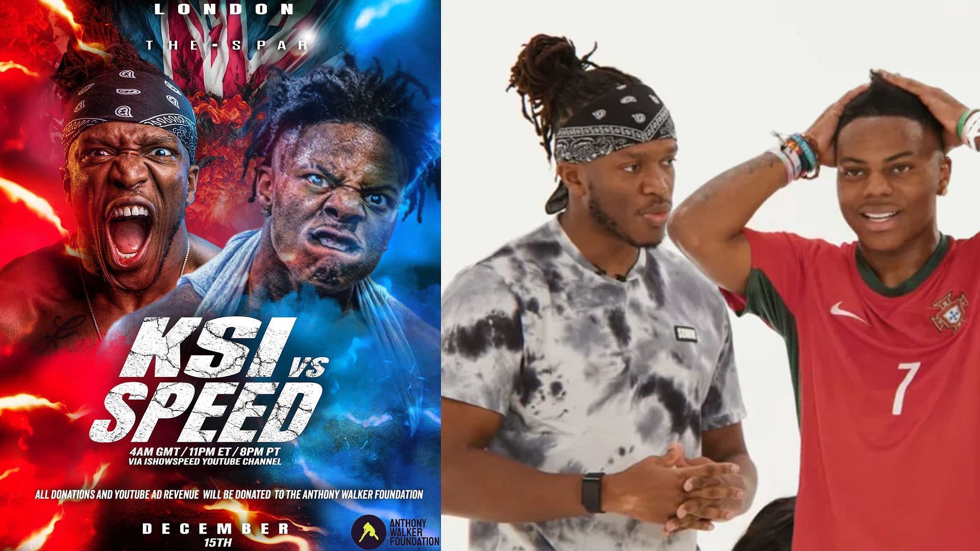 KSI to fight IShowSpeed in charity match (Image via KSI/X, Sidemen/YouTube)