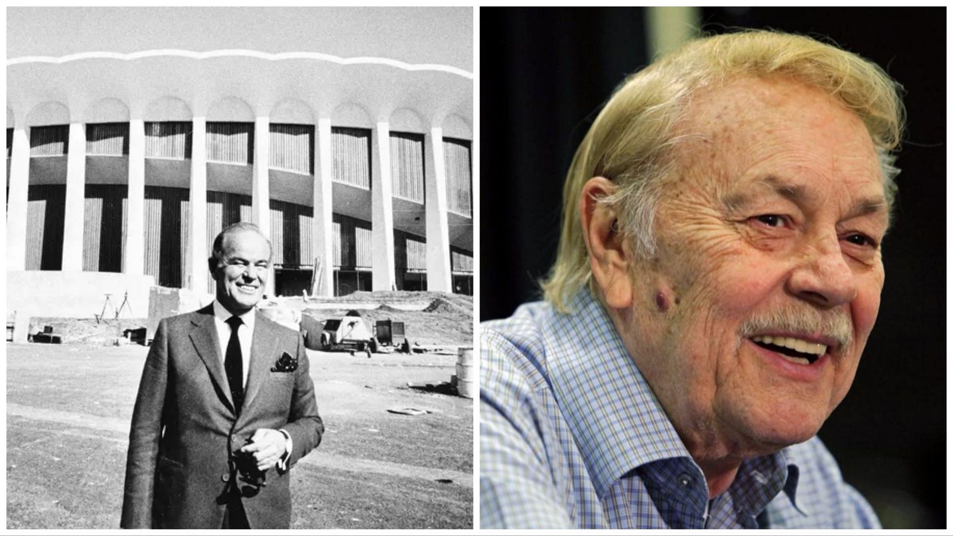 Jack Cooke (left) was the owner of the Los Angeles Lakers for 14 years (1965-1979) before selling the franchise to Jerry Buss (right) (AP Photo)