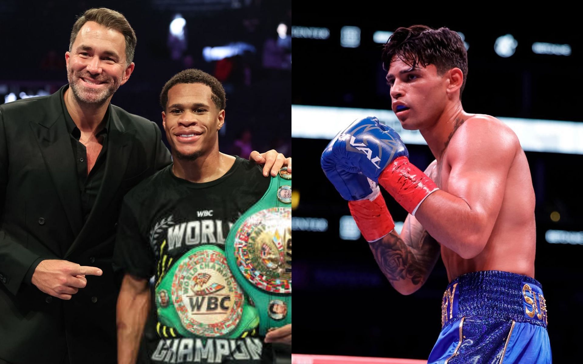 Eddie Hearn shares update on Devin Haney (left) versus Ryan Garcia (right) [Images Courtesy: @GettyImages]