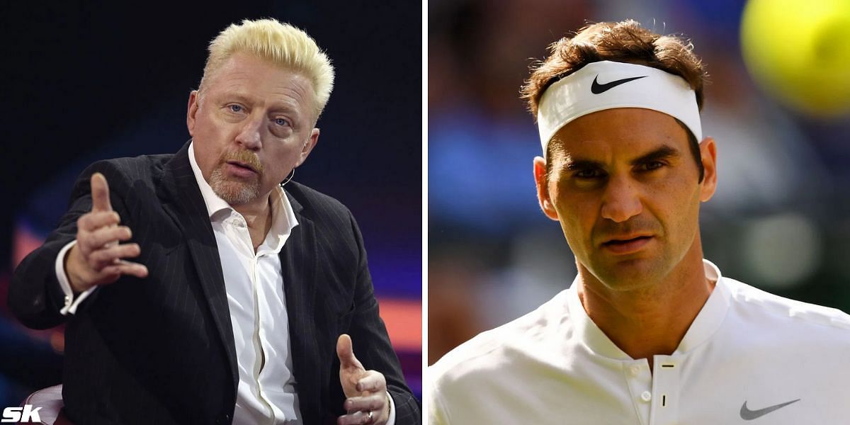 Boris Becker (L) and Roger Federer (R)