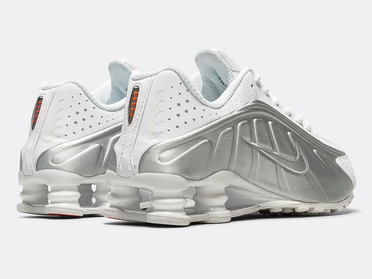 Nike Shox R4 Retro &ldquo;White/Metallic Silver&rdquo; sneakers (Image via Sneaker News)