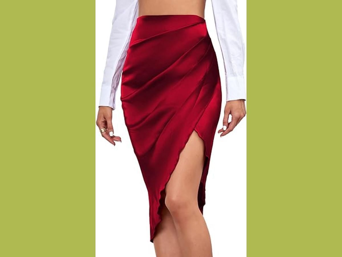 The Lyaner asymmetrical split skirt (Image via Amazon)