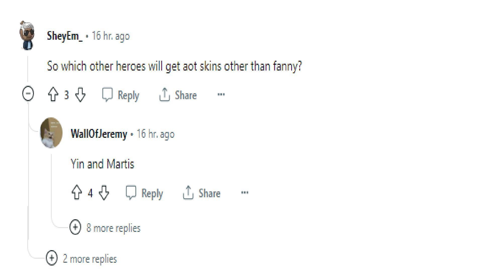 Reddit speculates the heroes who will get the skins in the event (Image via Reddit/r/MobileLegendsGame)