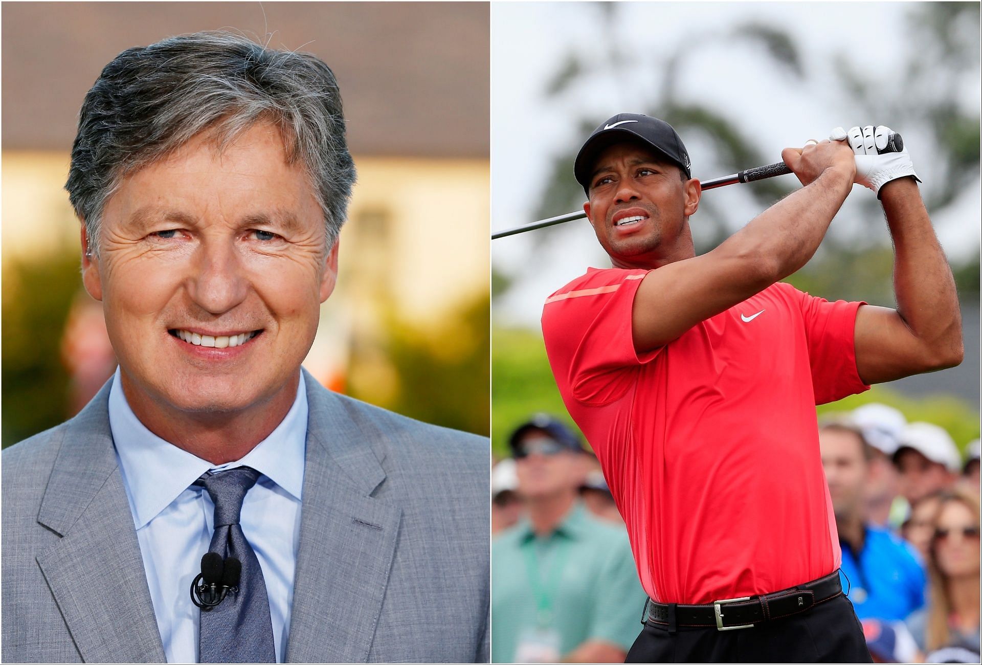 Brandel Chamblee and Tiger Woods (via Getty Images)