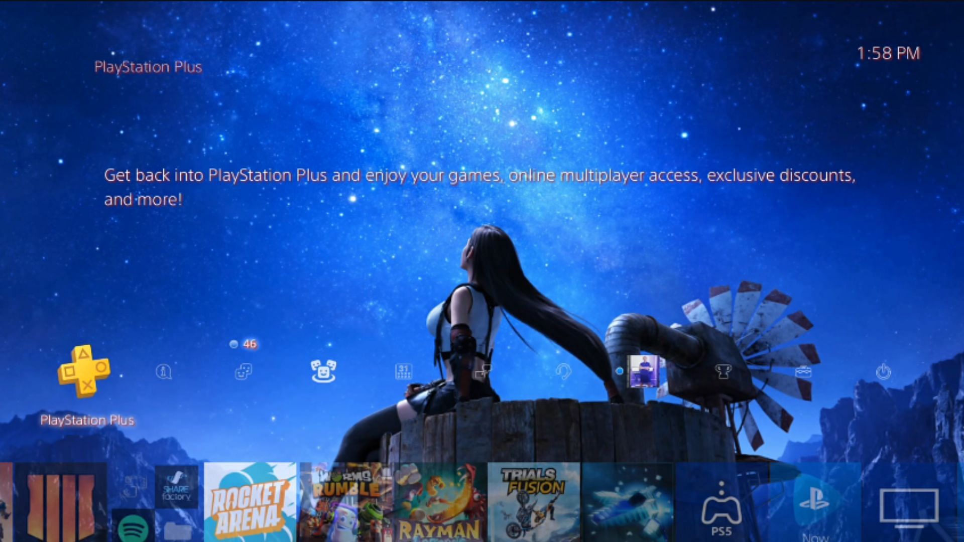 The PS Plus icon should be here on PS4&#039;s Function Screen (Image via YouTube/YourSixStudios)