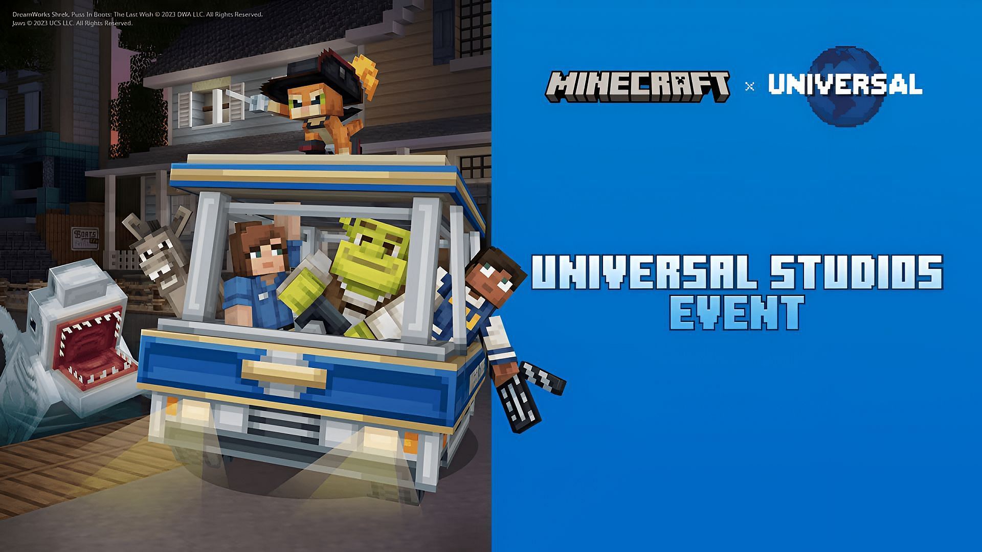Art clé officiel pour la promotion de Minecraft avec Universal Studios (Image via Mojang/Universal)