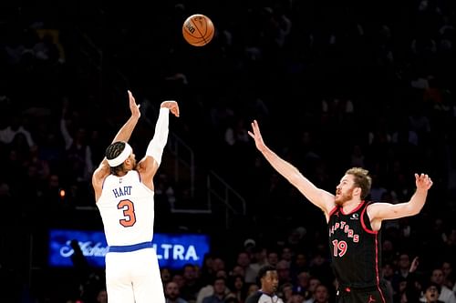 Josh Hart of the New York Knicks against the Toronto Raptors